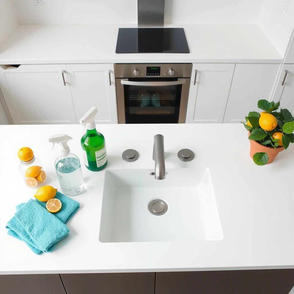 Cleaning products and sparkling sink